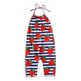 thumbnail image 2 of naisibaby Toddler Kids Girls Summer Cute Sleeveless Romper, Baby Flower Printed Suspenders Jumpsuit Blue 4T, 2 of 9
