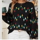thumbnail image 4 of Suéter de cuello redondo para mujer, suéter navideño de manga larga con cuello redondo y estampado para mujer, 4 of 8