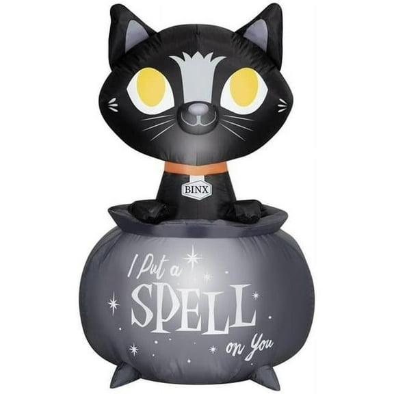 3.5’ Hocus Pocus Binx with Calderon Scene Airblown Inflatable Halloween Decor