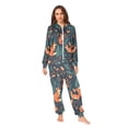 thumbnail image 2 of FORMRS Onesies Pajama for Adults Unisex Hoodie Winter Jumpsuit One Piece Sleepwear, Sizes S-2XL, Whimsical Foxes Pattern, 2 of 7