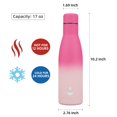 thumbnail image 2 of Botella de agua BJPKPK con aislamiento de acero inoxidable, 500 ml, color cereza, 2 of 6