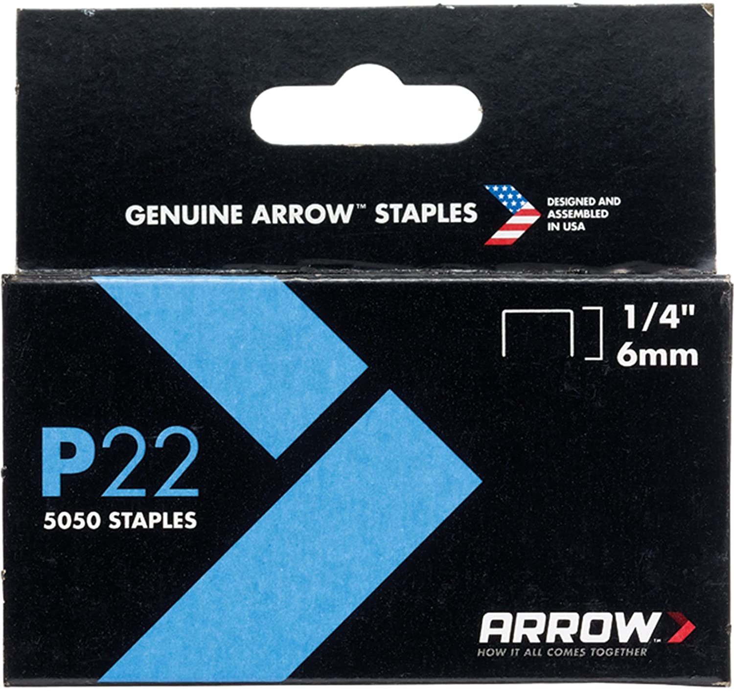 P22 Plier Type Staples 5,050/Box Arrow Fastener 224 12 Pack 1/4in 