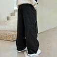 thumbnail image 5 of Baggy Sweatpants for Boys Casual Loose Wide Leg Cargo Pants Elastic Waisted Joggers with Pockets Teen Clothes Size 5-15, 5 of 6