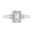 thumbnail image 2 of 2.5 ct radiant cut clear Zircon 18k white gold Bridal Wedding Engagement Promise Anniversary Ring for Women size 9, 2 of 7