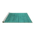 thumbnail image 2 of Ahgly Company Machine Washable Indoor Square Oriental Turquoise Blue Industrial Area Rugs, 4' Square, 2 of 4