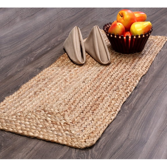 Savi Home Farmhouse Jute Burlap Table Runner 36 Inches Long, Organic Eco-Friendly Rustic Vintage Dining Table Runner, 13x36 Natural Jute Braided Table Runner