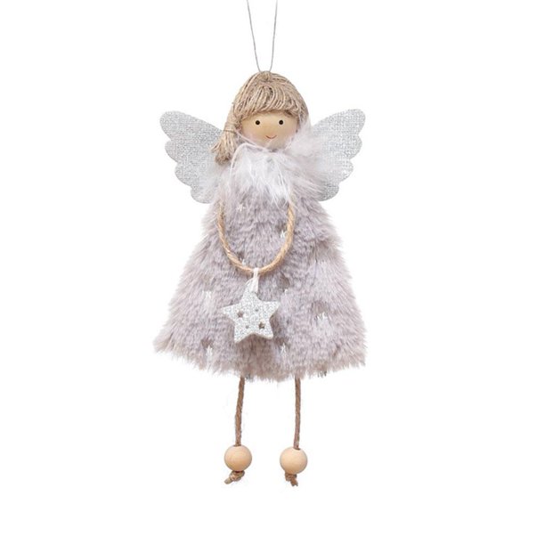 Adornos Juguete Niña Ángel Navidad Lindos Muñecos para Bebés Regalos (gris)