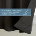 thumbnail image 6 of TOWN & COUNTRY BASICS Cabana Solid Heavyweight Indoor Outdoor Curtains, Light Filtering Opacity with Grommet Top, Water Repellent, 2-Pack Set, 54"x120", Black, 6 of 10