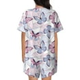 thumbnail image 3 of Bixox Women's Butterflies in Pastel Printed Pajama Set 2 Piece Lounge Set Top and Shorts Soft Pajamas, Shorts with Pockets, 3 of 7