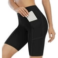 thumbnail image 4 of Alove Solid Stretch High Waist Board Shorts With Two Pockets For Women Swim Boyleg Trunk, 4 of 6