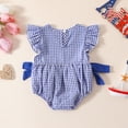 thumbnail image 5 of TOWED22 Newborn Baby Girl Clothes Infant Romper Ruffle Sleeve Jumpsuit Summer Outfits for Girls Blue,3-6 M, 5 of 6
