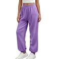 thumbnail image 7 of Sentuca Womens Sweatpants Jogger Solid Color Elastic Bottom Pants with Pockets Fashion Workout Baggy Trousers Purple S, 7 of 7