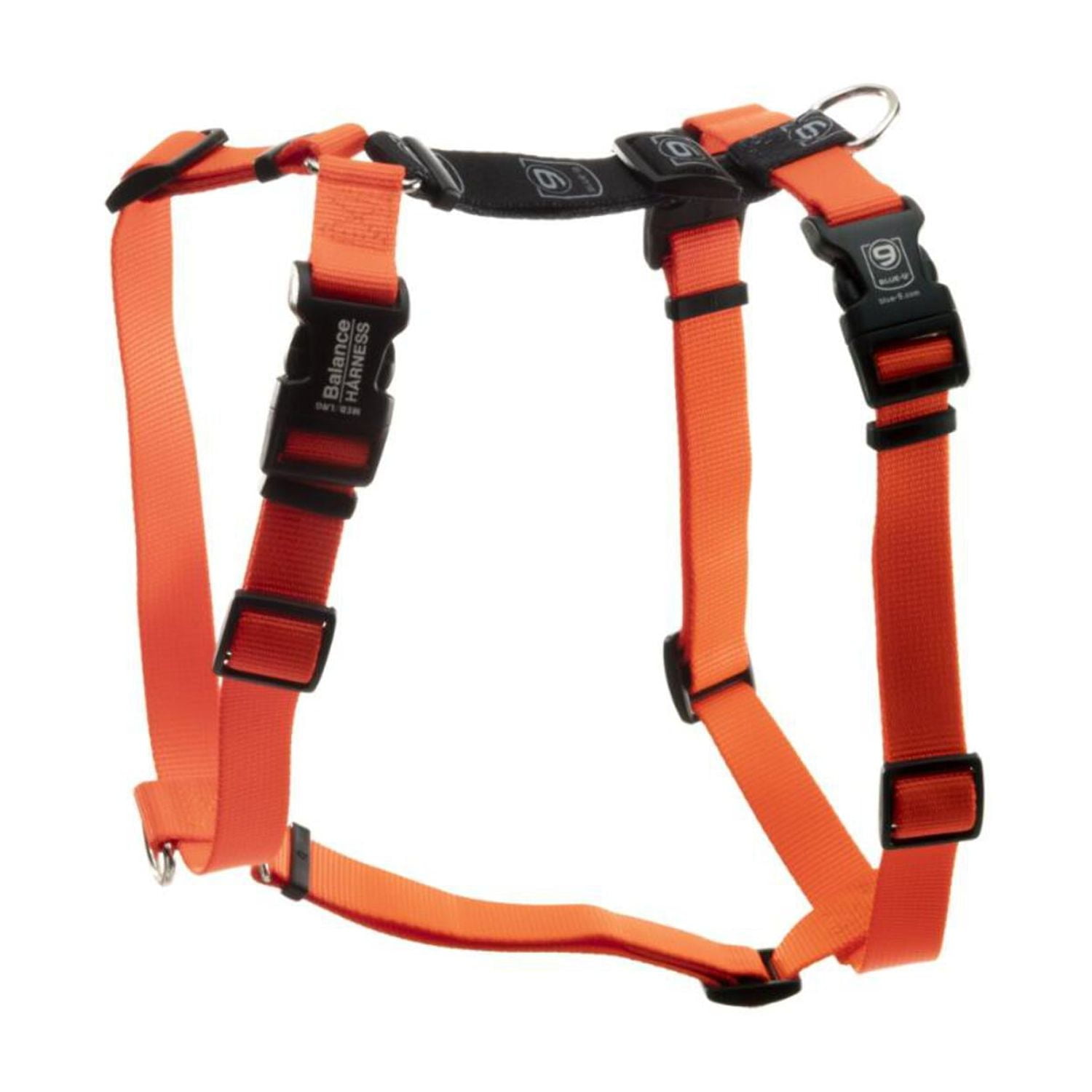 Blue-9 Buckle-Neck Balance Harness, Fully Customizable Fit No-Pull Harness, Ideal for Dog Training and Obedience, Made in The USA, Orange, Medium/Large