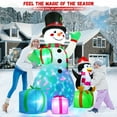 thumbnail image 3 of IZNEN 6FT Christmas Inflatables Snowman Blow Up Yard Decor with 360 Rotation Colorful Projector LED Light for Outdoor Christmas Party ,Garden and Lawn, 3 of 9