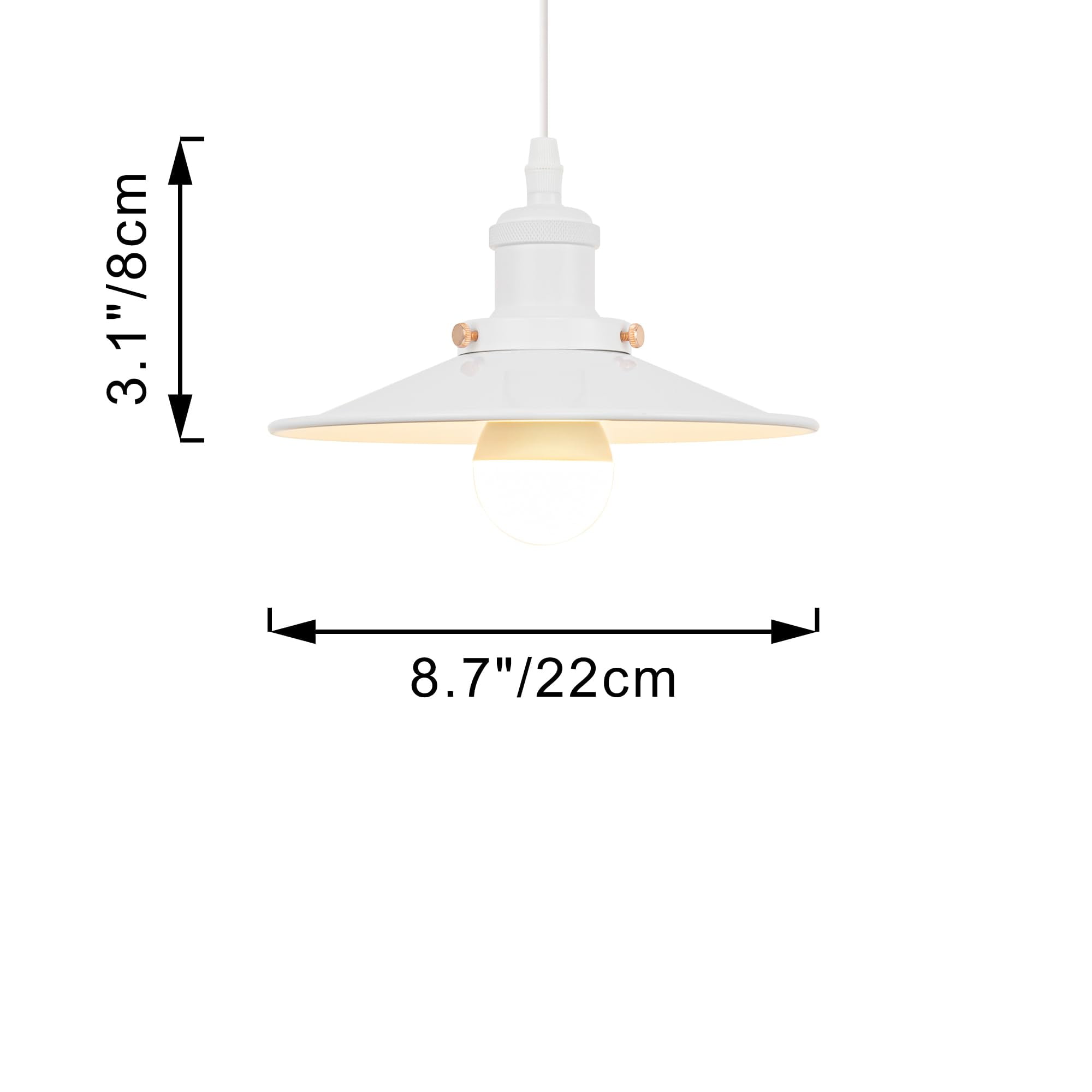 Kiven Plug in Pendant Light, Dimmable Hanging Light with Remote Control, Modern Hanging Light Fixture with 15FT Cord Adjustable Height for Bedroom Foyer Hallway Kitchen Island, White Finish