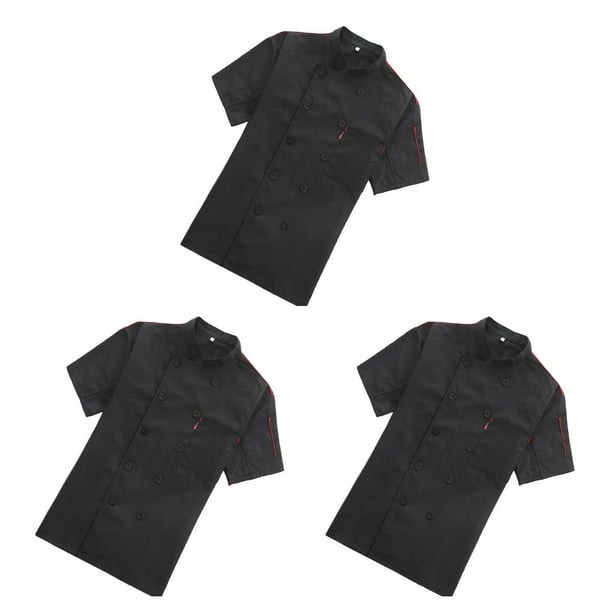 Bearachild Chaqueta de Chef de manga corta con botones y bolsillos, chaqueta de cocinero, uniforme de cocina a la moda, trajes de primavera Type3 NO3