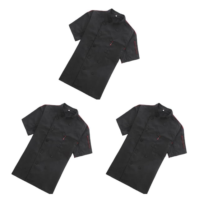Bewildely Chaqueta de chef de manga corta, uniforme de chaqueta de cocinero, disfraz de verano Type3 NO3