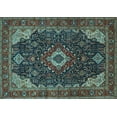 thumbnail image 1 of Ahgly Company Indoor Rectangle Medallion Light Blue Traditional Area Rugs, 2' x 3', 1 of 4