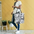 thumbnail image 4 of FORMRS Womens Canvas Tote Bag with Zipper Inner Pocket Shoulder Handbag, Black Roses, 4 of 7