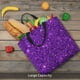 thumbnail image 5 of Fotbe Purple Glitter Bolsa Tote con Estampado para Mujer, Bolsos con Cremallera, Bolsa de Hombro Casual de Gran Capacidad con Bolsillos Internos, 5 of 7