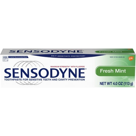 Sensodyne Fresh Mint Sensitivity Toothpaste for Sensitive Teeth and Fresh Breath, 4 (Best Cure For Sensitive Teeth)