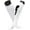White w/ Black Stripes, variant on Lian LifeStyle Big Boy's 1 Pair Exceptional Knee High Socks for Soccer, Softball, Baseball and Many Other Sports XL0025 M(Black w/ White Stripes)
