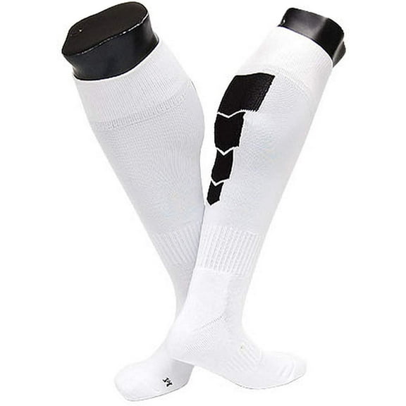 Lian LifeStyle Women's 1 Pair Knee High Athletic Sports Socks 0025 M(White w/Black Stripes)