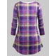 thumbnail image 2 of Camiseta de Talla Extra de Encaje a Cuadros con 3D Rosegal  Mangas largas de talla grande, 2 of 5