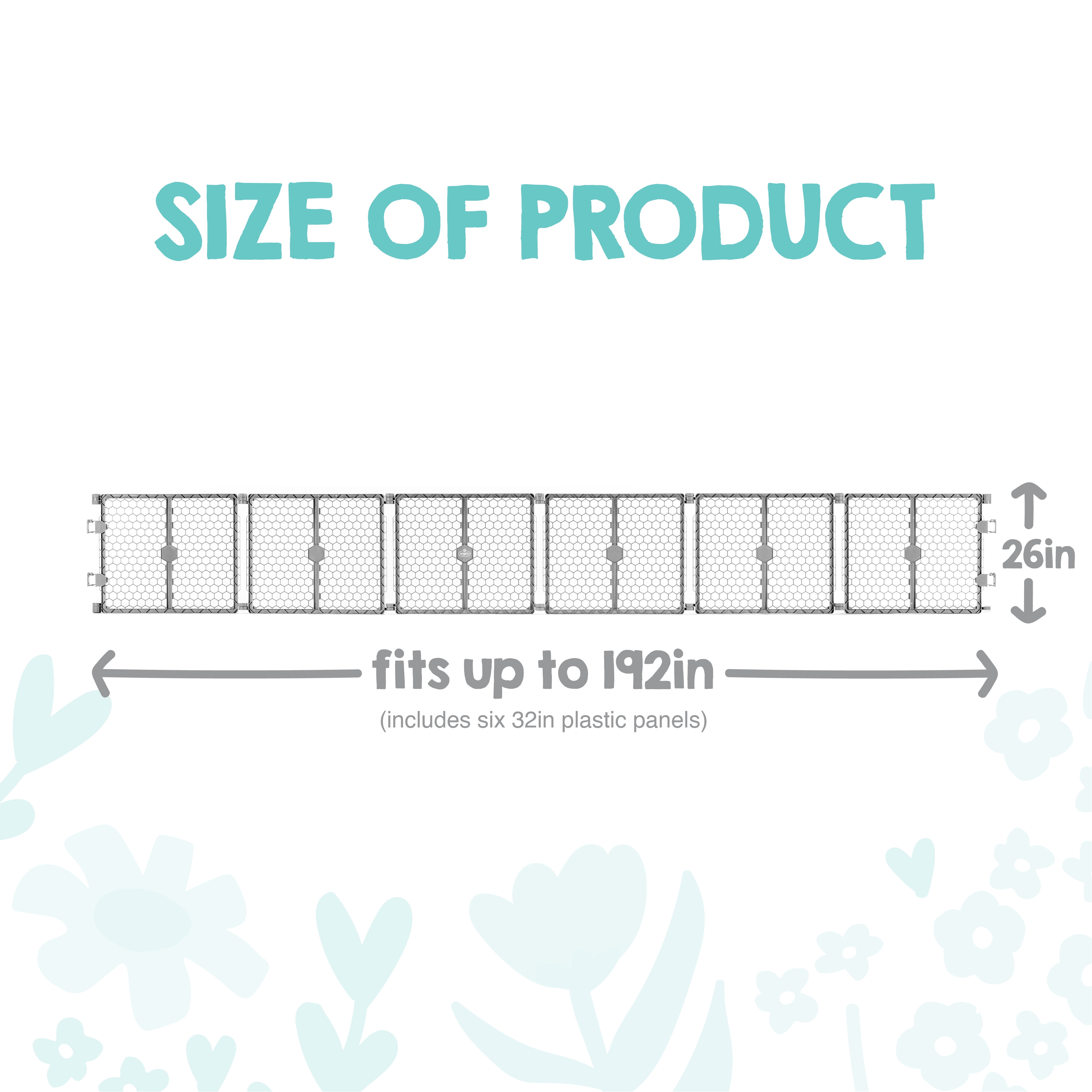 Regalo 2-in-1 Super Wide Baby Gate & Play Yard, 192”, Ages 6–24 Months