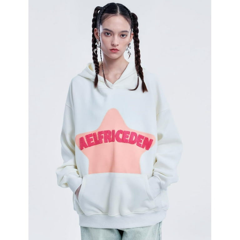 【AELFRIC EDEN】フロッキングロゴ＆スタープリント☆フーディ Aelfric Eden スターワッペン グラデーション ZIP UP パーカー