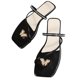 thumbnail image 1 of Amzcrzy Zapatos de mujer,Zapatos de mujer,Zapatillas de mujer, Sandalias planas con punta cuadrada y diamantes de imitación para mujer Sandalias Mujer Zapatillas De Casa, 1 of 5