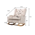 thumbnail image 7 of Upholstered Rocking Chair with Armrest Design, Teddy Fabric Glider Rocker Armchair Lounge Chair with Padded Cusion & Pockets, High-Back Single Sofa Accent Chair with Solid Wood Base, Beige, 7 of 7