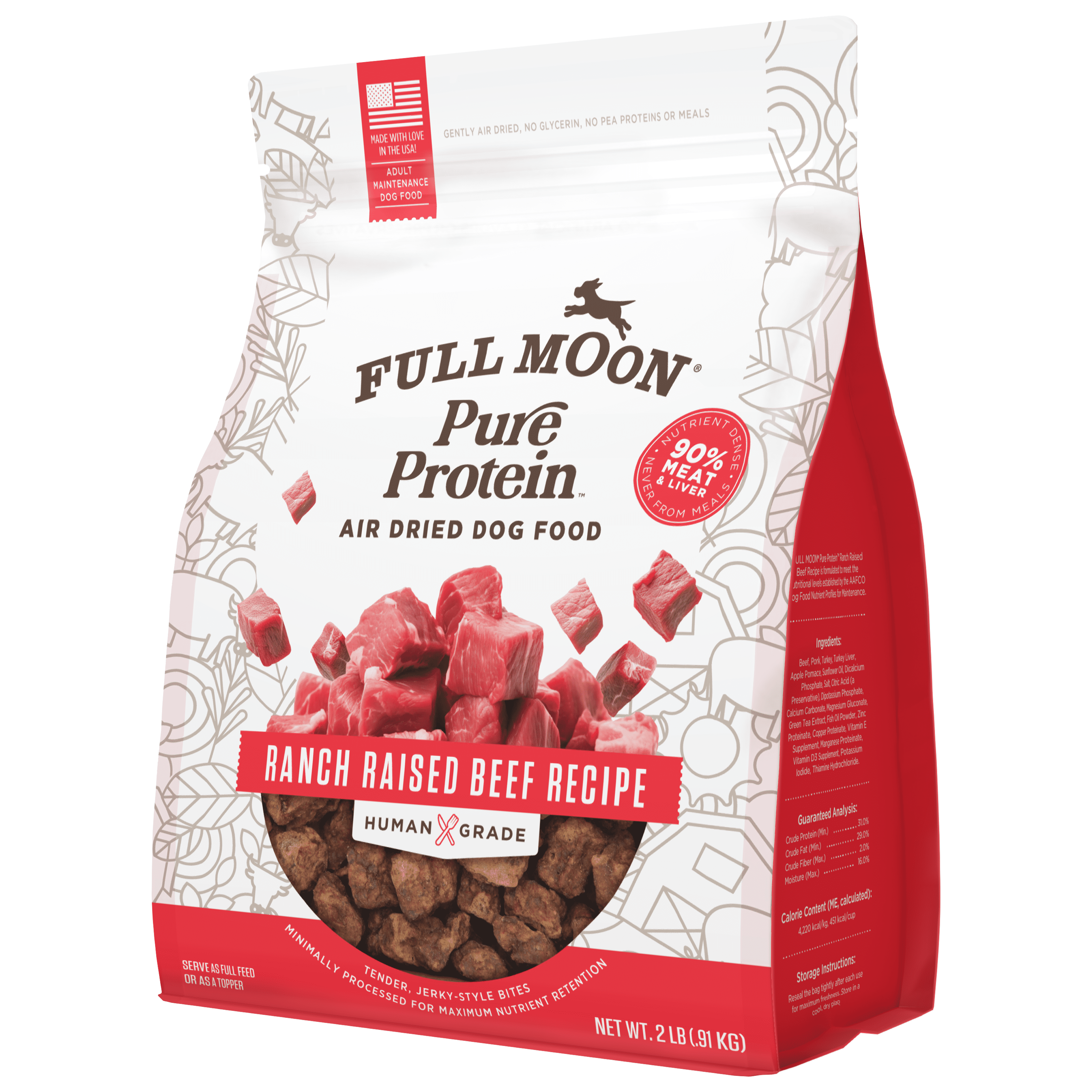 Full Moon Air Dried Beef Dog Food (Premium Feed, 32 Ounces)