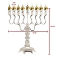 thumbnail image 2 of Ner Mitzvah, 14" High, Silver Plated Hannukah Oil Cups And Large Candles Menorah - Olive Branches Style, 2 of 4