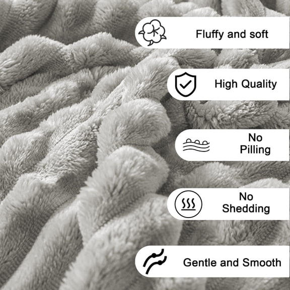 Sunocda Throw Blanket, 70x100CM Extra Large Super Soft Thick Double Layer Raschel Fleece Blanket - Solid Color Velvet Throw Blanket for Couch Bed Sofa Home Decor
