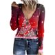 thumbnail image 2 of Ichuanyi Liquidación Mujeres Fashion Fashion Fashion V Camiseta de manga larga Camiseta Top Exteriores ICHUANYI WER202308241110, 2 of 6
