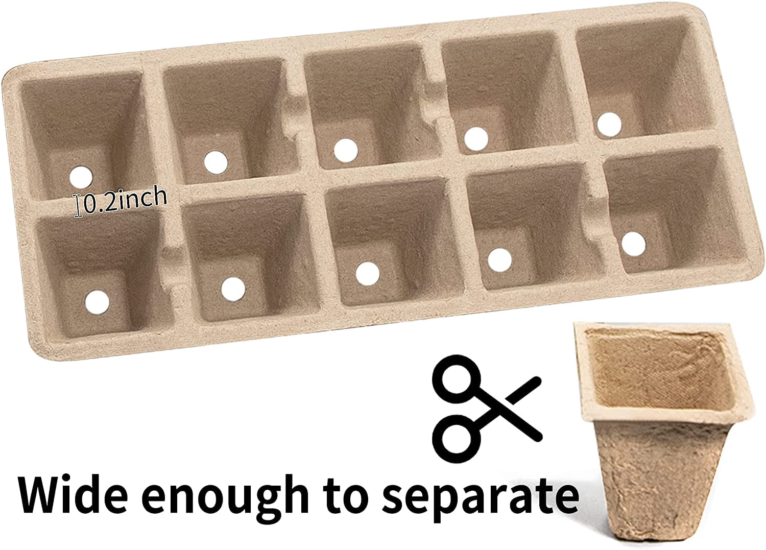 200 Cells Seed Starter Tray, 20 Pack Biodegradable Seed Starter Kit, Peat Pots for Seedlings with 200 Plant Labels, 2 Seed Planting Tool and 1 Spray Bottle