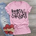 thumbnail image 2 of RKSTN Hauts pour Femmes Saint-Valentin Cœur Lettre Imprimée Mode Blouse Confortable Hauts Tempérament Couleur Unie Col Rond Manches Courtes, 2 of 5