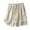 X-7Beige, variant on YMNXA Women's Summer Shorts Drawstring Elastic Waist Solid Color Hollow Out Lace Breathable Comfortable Shorts With Pockets For Casual Daily Wear,Khaki,M
