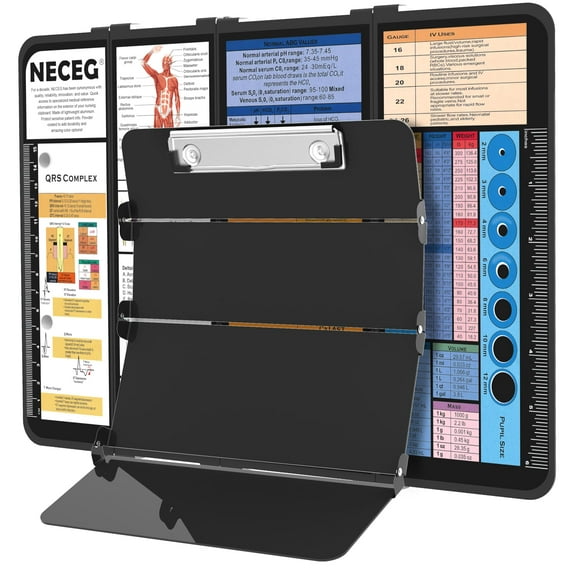 Portapapeles de enfermería NECEG plegable de aluminio negro