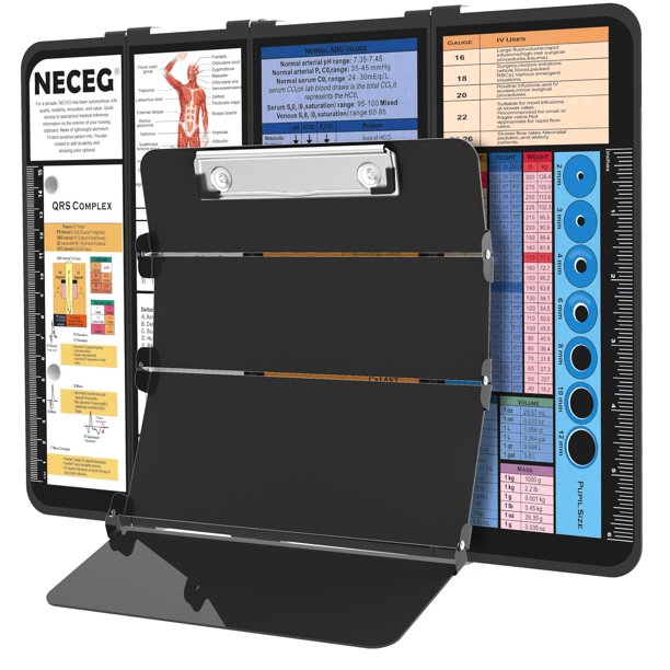 Portapapeles de enfermería NECEG plegable de aluminio negro