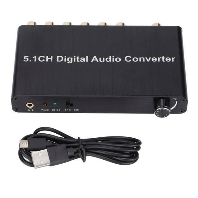 Convertidor de Audio AY77 5.1CH DAC, decodificador de Audio Digital óptico Coaxial para Toslink a RCA, conector de 3,5mm para Xbox, PS4 y TV