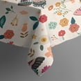 thumbnail image 5 of Beige Butterfly Flower Pattern Square Tablecloth,Waterproof Square Table Cover,Wipeable Spillproof Washable Table Cover for Home Kitchen Party Decor 52"x52"(132x132cm), 5 of 6