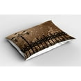 thumbnail image 2 of Ambesonne Winter Pillow Sham 2 Pack, Snowy Moon Evening, 26"x20", Pale Brown Black, 2 of 3
