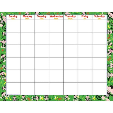 Monkeys Calendar - TREND enterprises, Inc. Monkey Mischief Wipe-off Monthly Calendar