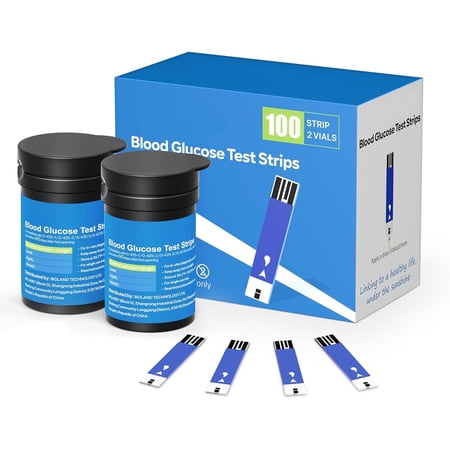 Diabetic Blood Test Strips*100, Used for G-426, G-427B Blood Glucose Monitor Only, 0.7μl Blood Sample, Accurate Measurement, Results in 5 Seconds, 2 Bottles of 50 Pcs