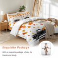 thumbnail image 7 of Fall Harvest Bedding Duvet Cover Set King Size 4 Pieces Truck Pumpkin Maple Leaf Thanksgiving Retro Bedding Set with Zipper Closure, 1 Comforter Cover 92x106 Inches 1 Flat Sheet & 2 Pillow Cases, 7 of 7