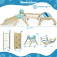 thumbnail image 3 of Gymax Spaceman Theme Wooden Montessori Climbing Set w/Arch Ramp Climbing Rope & Ladder, 3 of 10