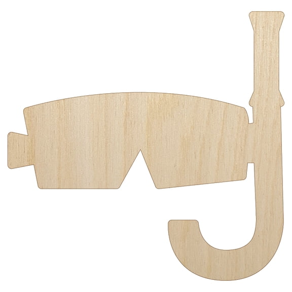Snorkel Mask Doodle Wood Shape Unfinished Piece Cutout Craft DIY Projects - 4.70 Inch Size - 1/8 Inch Thick