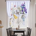 thumbnail image 3 of Easter Balloon Curtains 63 Inch Length for Living Room/Bedroom, Spring Rabbit Watercolor Flowers Purple Stripes Rod Pocket Privacy Door Curtains Decorative Tie Up Shade for Window 52"x63", 3 of 8